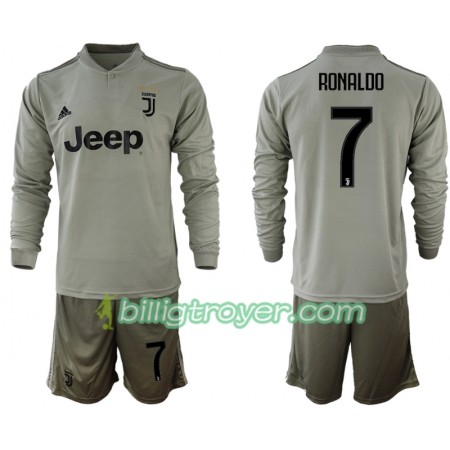 Billige Fotballdrakter Juventus RONALDO 7 Barn Bortedraktsett 2018/19 Langermet